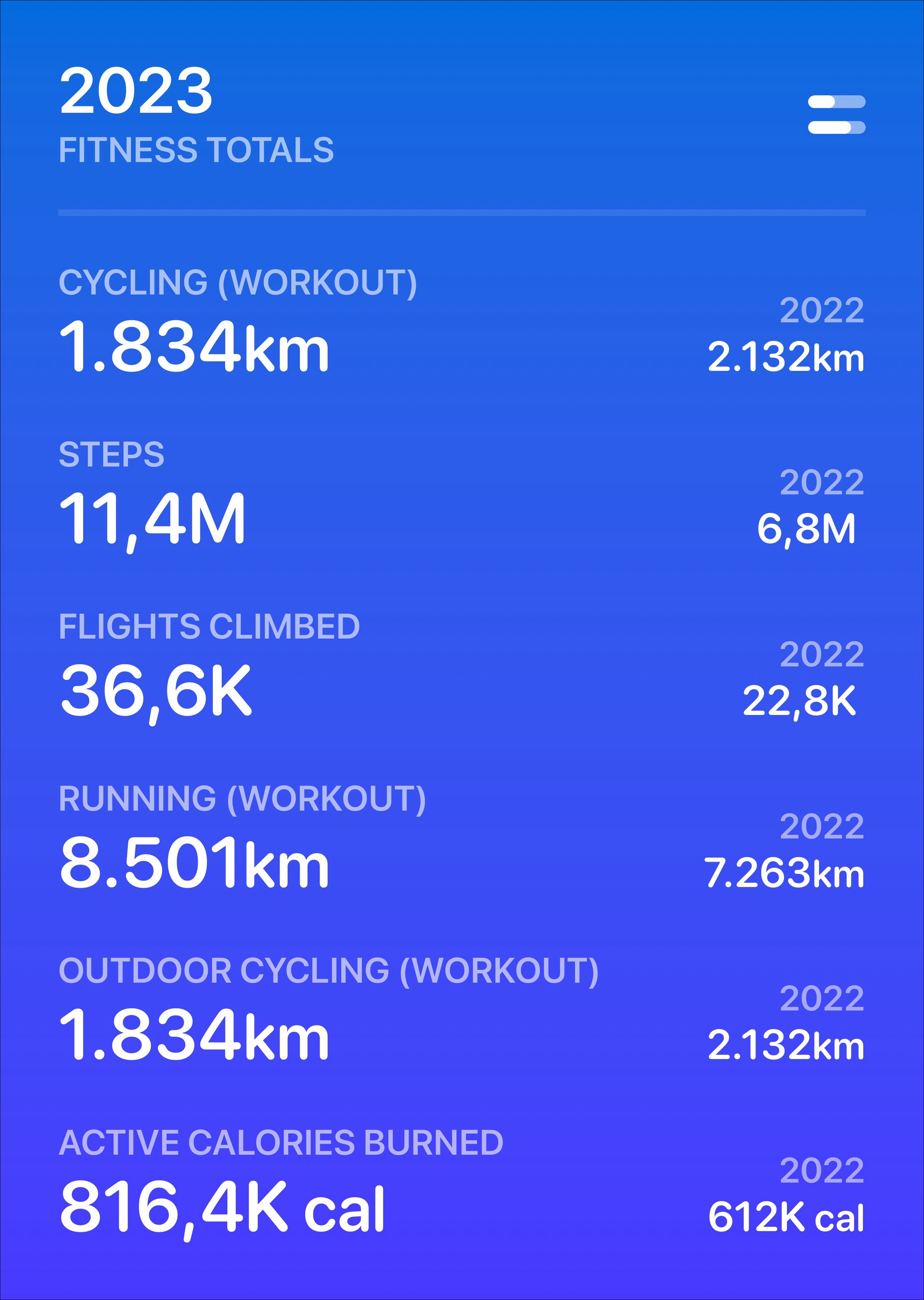 Jahreszusammenfassung Fitness Totals 2023