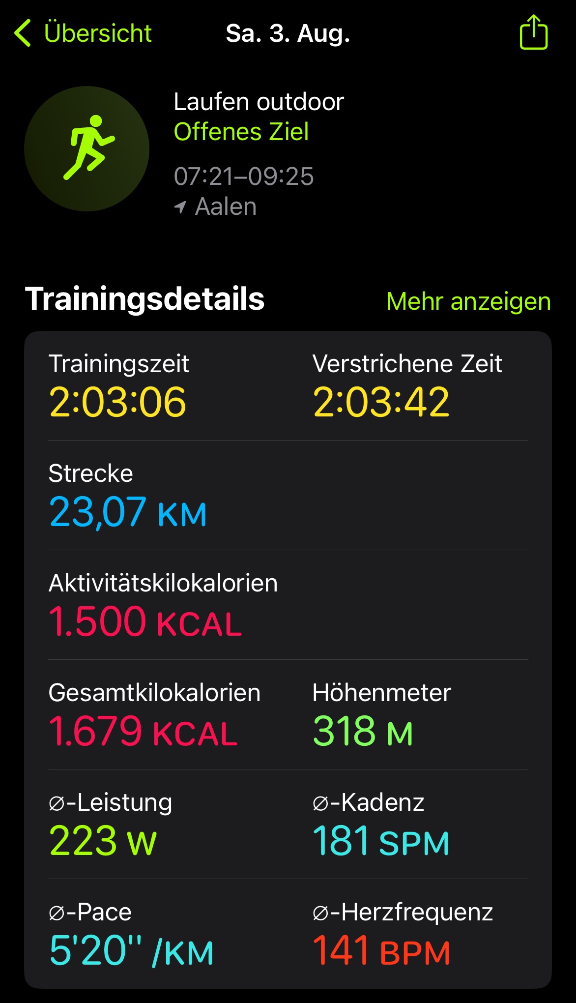 Lauf am 3. August 2024