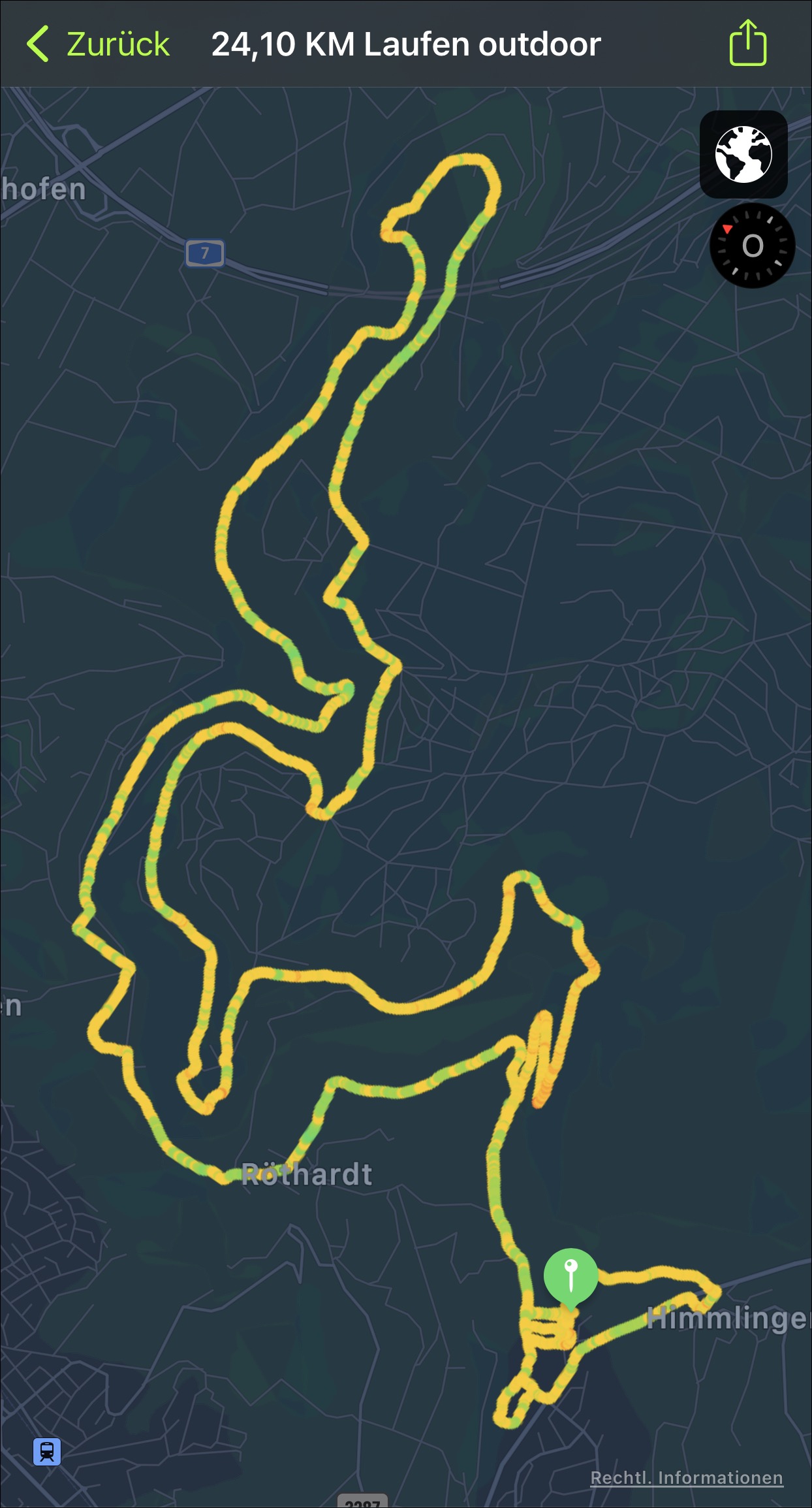 Laufstrecke am 2022-02-19