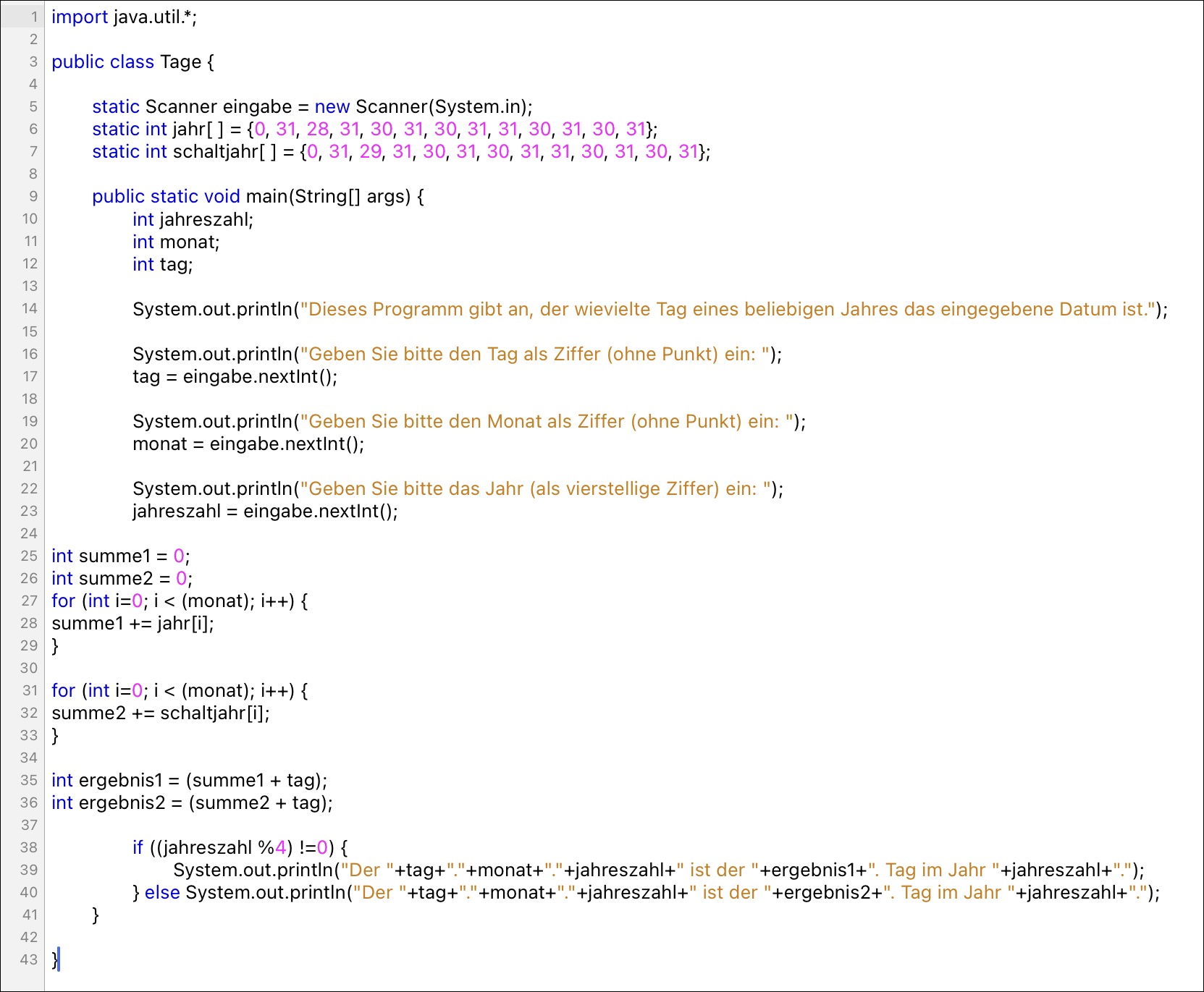 So sieht der komplette Programmcode aus...
