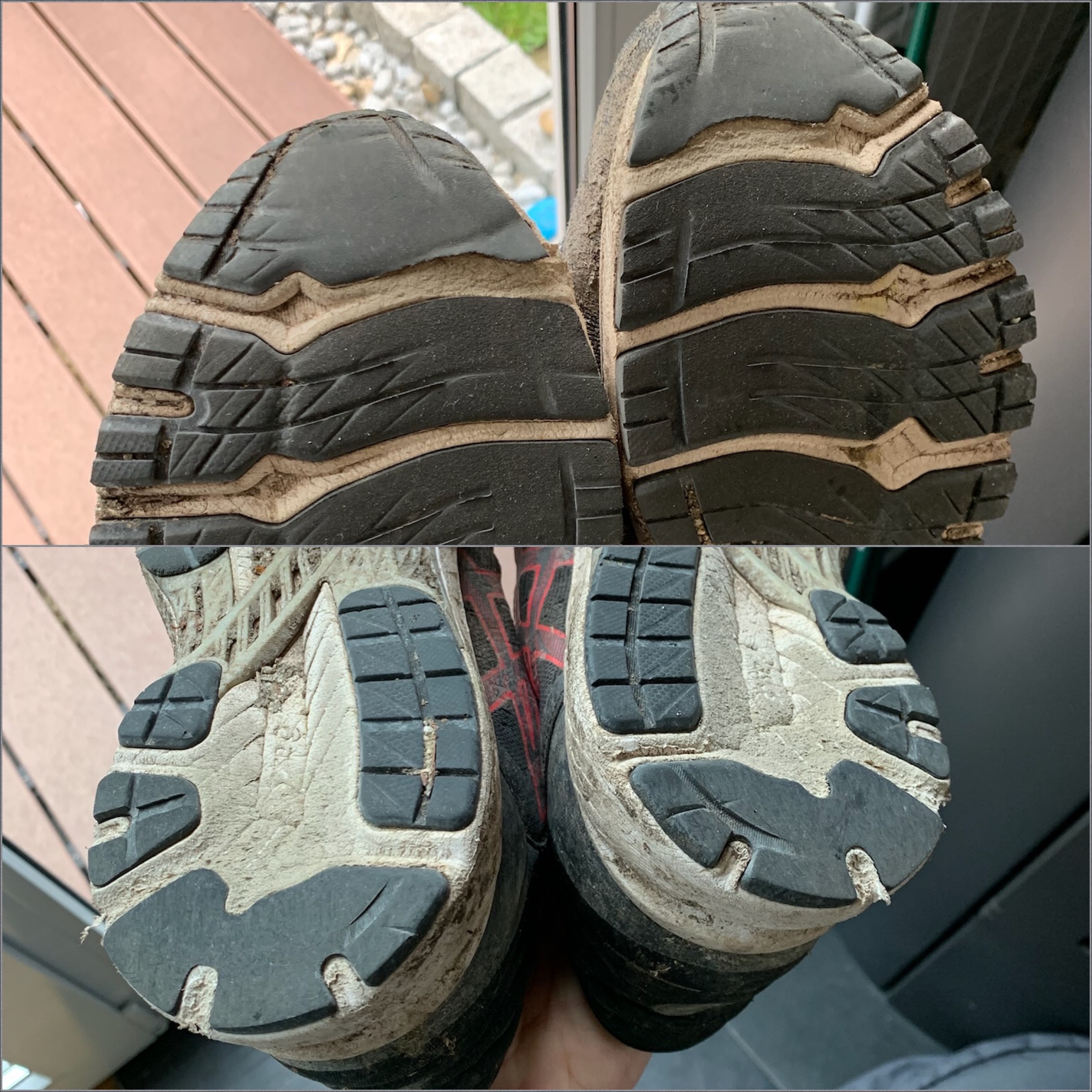 Und so sehen meine Schuhe beim Vorderfußlauf aus...