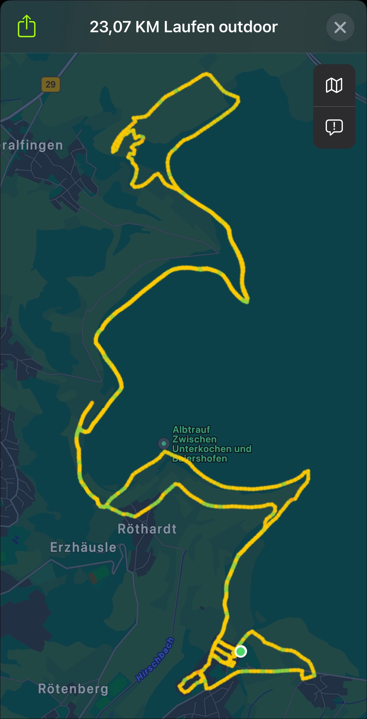 Strecke am 3. August 2024