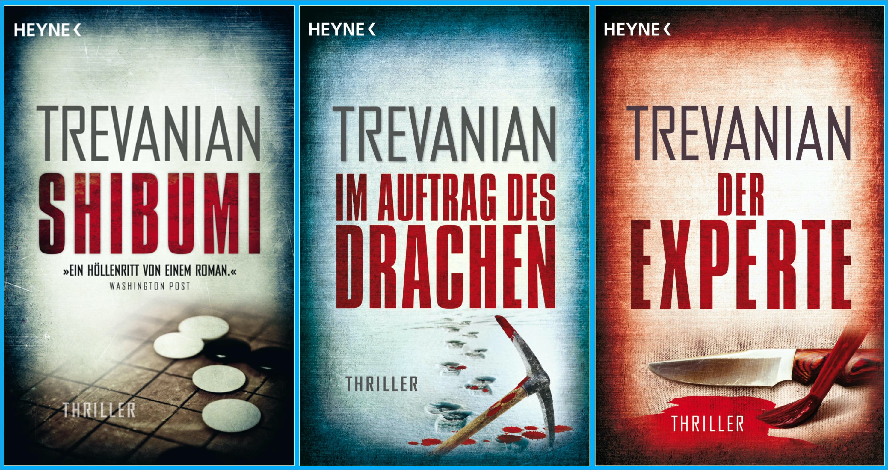 Die Cover-Bilder der drei Trevanian-Romane